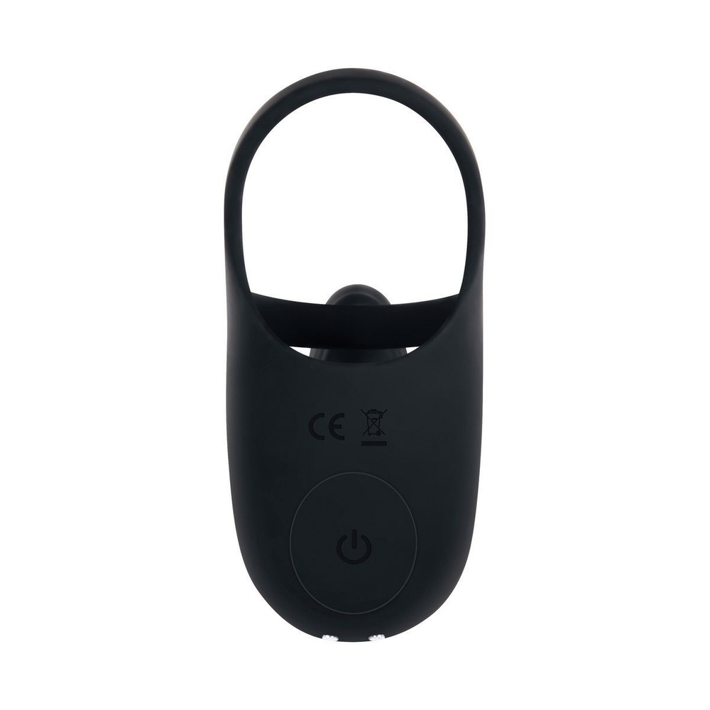 Эрекционное кольцо с вибрацией и стимуляцией мошонки Vibrating Ball Cradle (Цвет: черный)