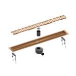 Душевой лоток Drain System 900 DS230109/19 Розовое золото, с вставкой «Lines»