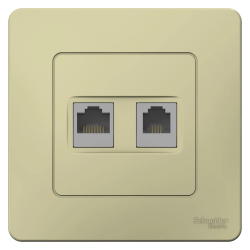 BLANCA С/У РОЗЕТКА двойная: комп.RJ45, кат.5E + телефон. RJ11, БЕЖЕВЫЙ