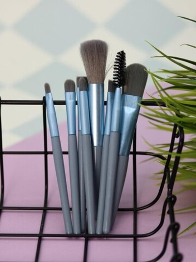 Набор кистей для макияжа "Serene strokes", 8 шт., blue