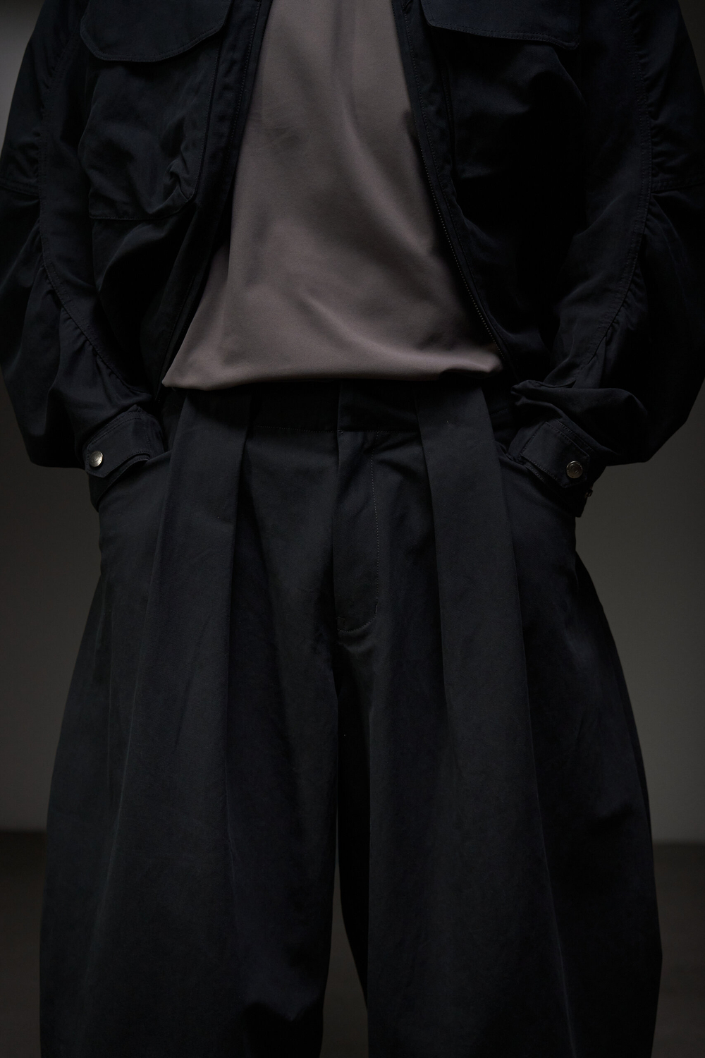 Брюки Blue Monte Pleated Casual Pants "Dianchi Night Darkness"