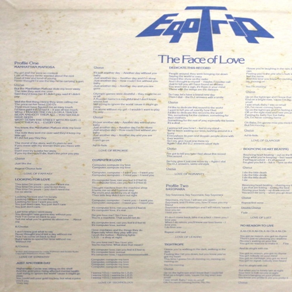Leslie McKeown's Ego trip / The Face Of Love (LP)