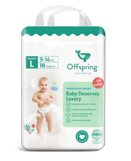 Offspring трусики-подгузники, L 9-14 кг 18 шт расцветка Авокадо