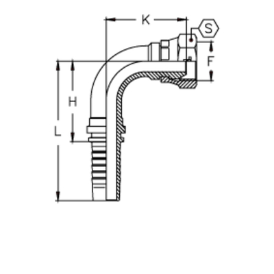 Фитинг DN 05 BSP (Г) 1/4 (90)