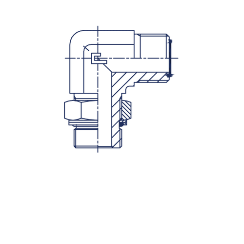 Штуцер FH90 D06 ORFS 9/16 - BSP 3/8