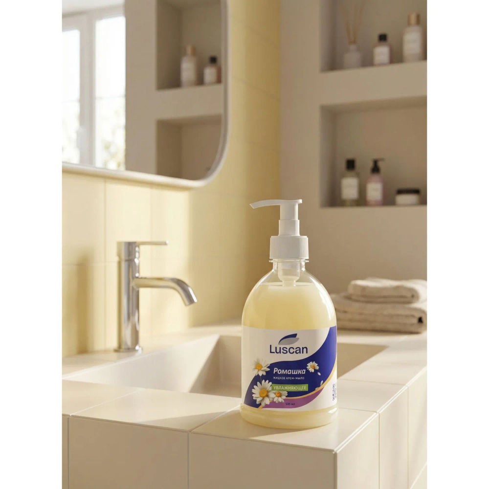 Крем-мыло жидкое LUSCAN Ромашка 500мл с дозатором