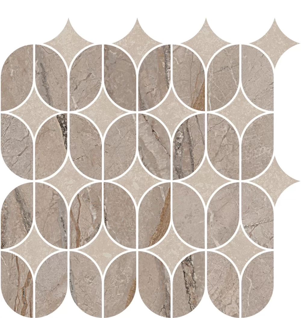 Керамический декор KERAMA MARAZZI ИФРАН наборный бежевый светлый глянцевый обрезной 30x32,5 (9 мм.) арт. KMD2HID014BR