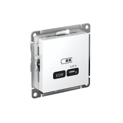 ATLASDESIGN USB РОЗЕТКА тип-С 65Вт высокоскор.заряд. QC, PD, механизм, ЛОТОС