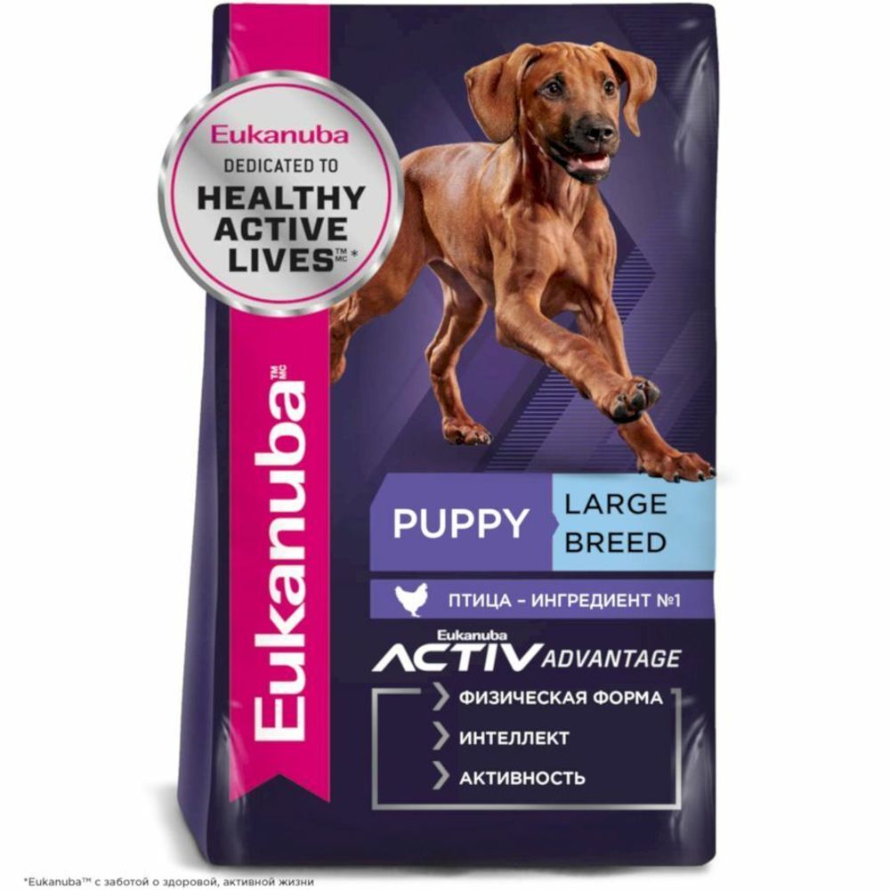 Сухой корм Eukanuba Puppy Large Breed для щенков крупных и очень крупных пород в возрасте, с птицей 18 кг Сухой корм Eukanuba Puppy Large Breed для щенков крупных и очень крупных пород в возрасте, с птицей 18 кг