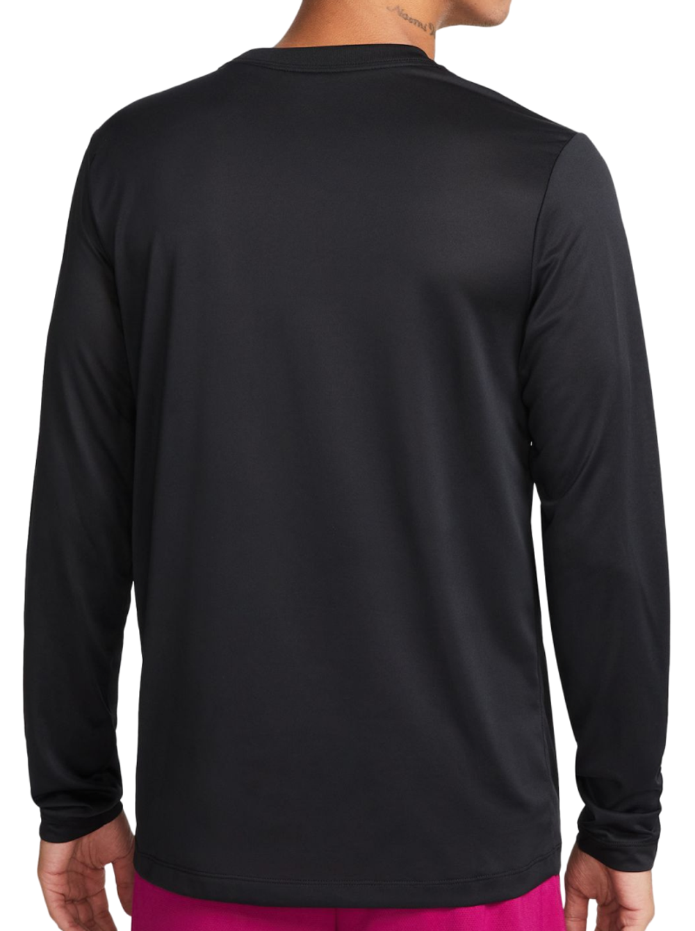 Футболка мужская теннисная теннисная Nike Dri-Fit Legend Long Sleeve фитнес Top - black/matte silver