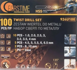 Сверла по металлу, набор 100пр. FORSTIME FT-924U100