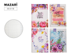 Блокнот 14.5х21см. 58л. клетка "Flowers" картонная обложка, плотность бумаги 70 г/м2, ассорти 4 диза