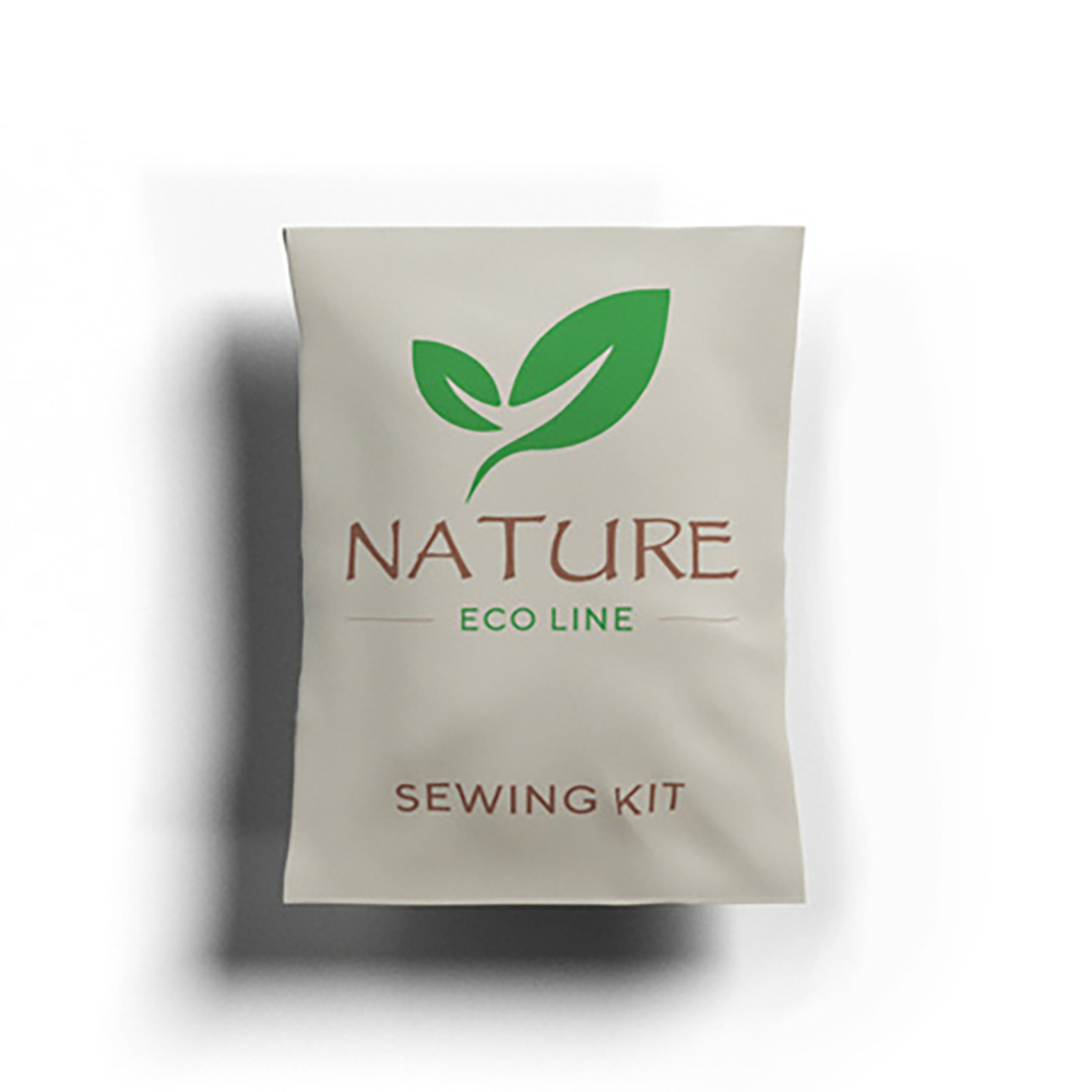 Швейный набор "Nature" (нитки, булавка, иголка + 2 пуговицы) каменная бумага