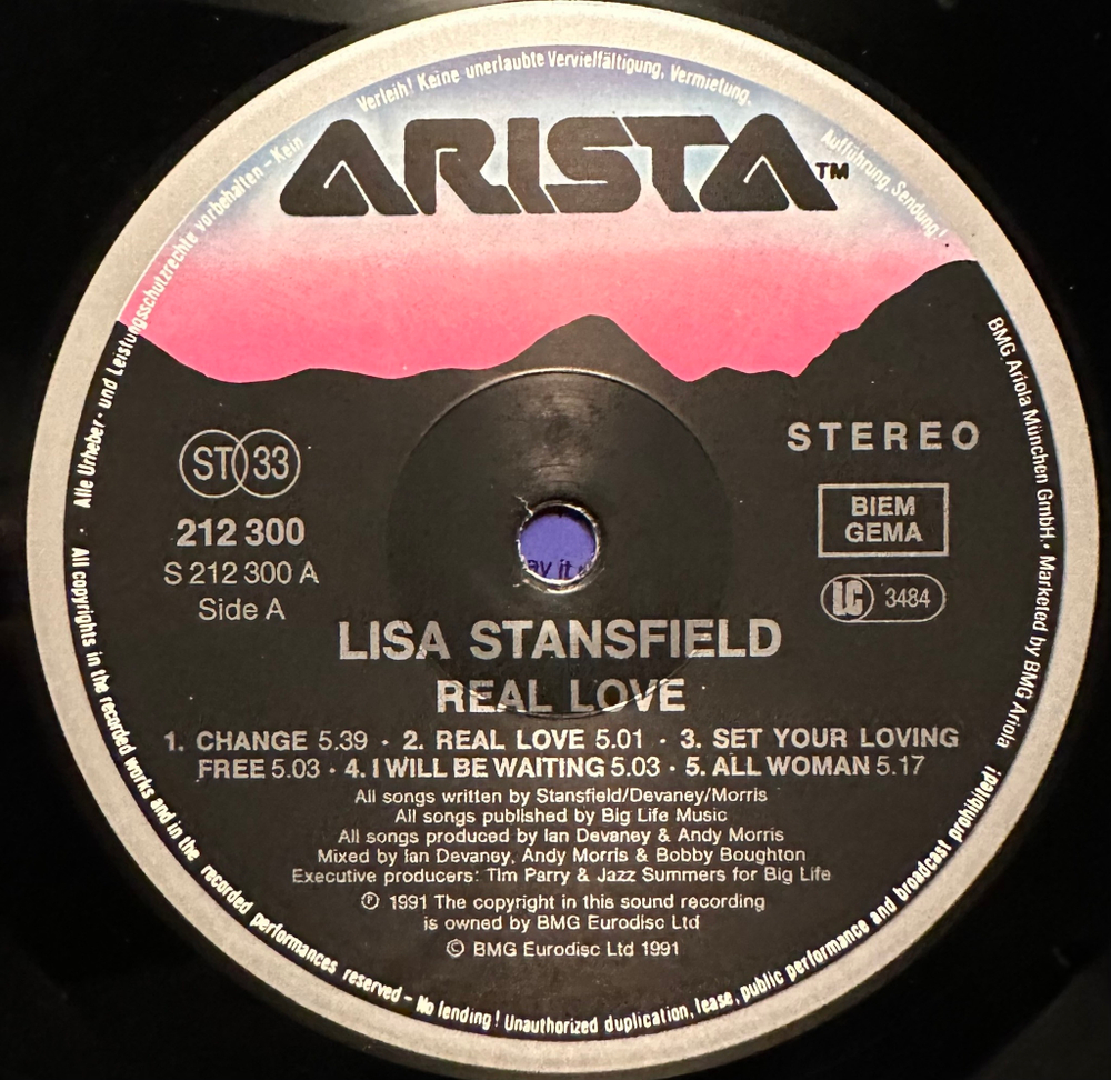 Lisa Stansfield - Real Love (Германия 1991г.)