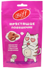 Хрустящие подушечки с паштетом из баранины, 60г лакомство для кошек BIFF