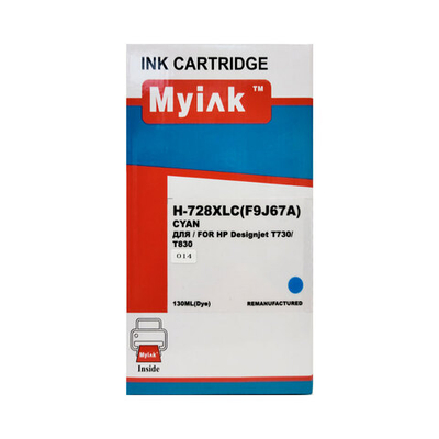 Картридж MyInk, аналог HP F9J67A (728XL) для Designjet T730/T780 Cyan