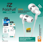 Гарнитура FaizFull FN32, вакуумные, разъем Jack, кабель 1.2 м White