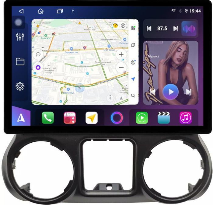 Магнитола для Jeep Wrangler 3 2014-2018 - FarCar BX877 монитор 13" 2K QLED на Android 13, Быстрая, CarPlay, 4G SIM-слот