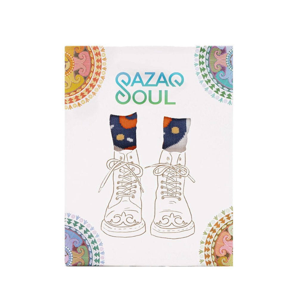 QAZAQ SOUL ерлерге арналған шұлықтар (2 жұп) — көк «Киіз үй»