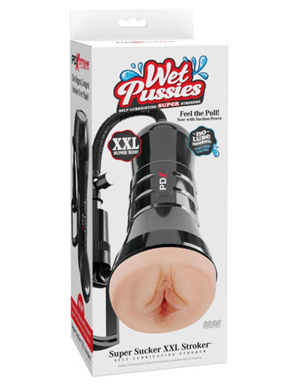Wet Pussies, Super Sucker XXL Stroker - Мастурбатор вагина в тубе с вакуумной помпой