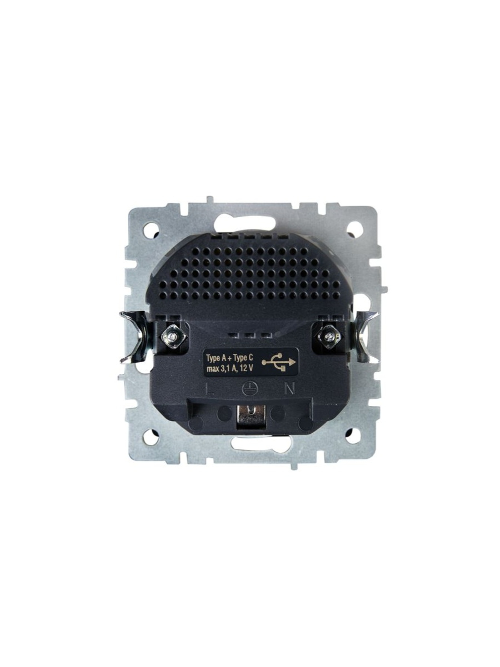 Розетка BRITE РЮш11-1-БрШ 16А с USB A+C 18Вт с заземл. защ. шторки механизм шампань IEK BR-R14-16-U22-018-K37