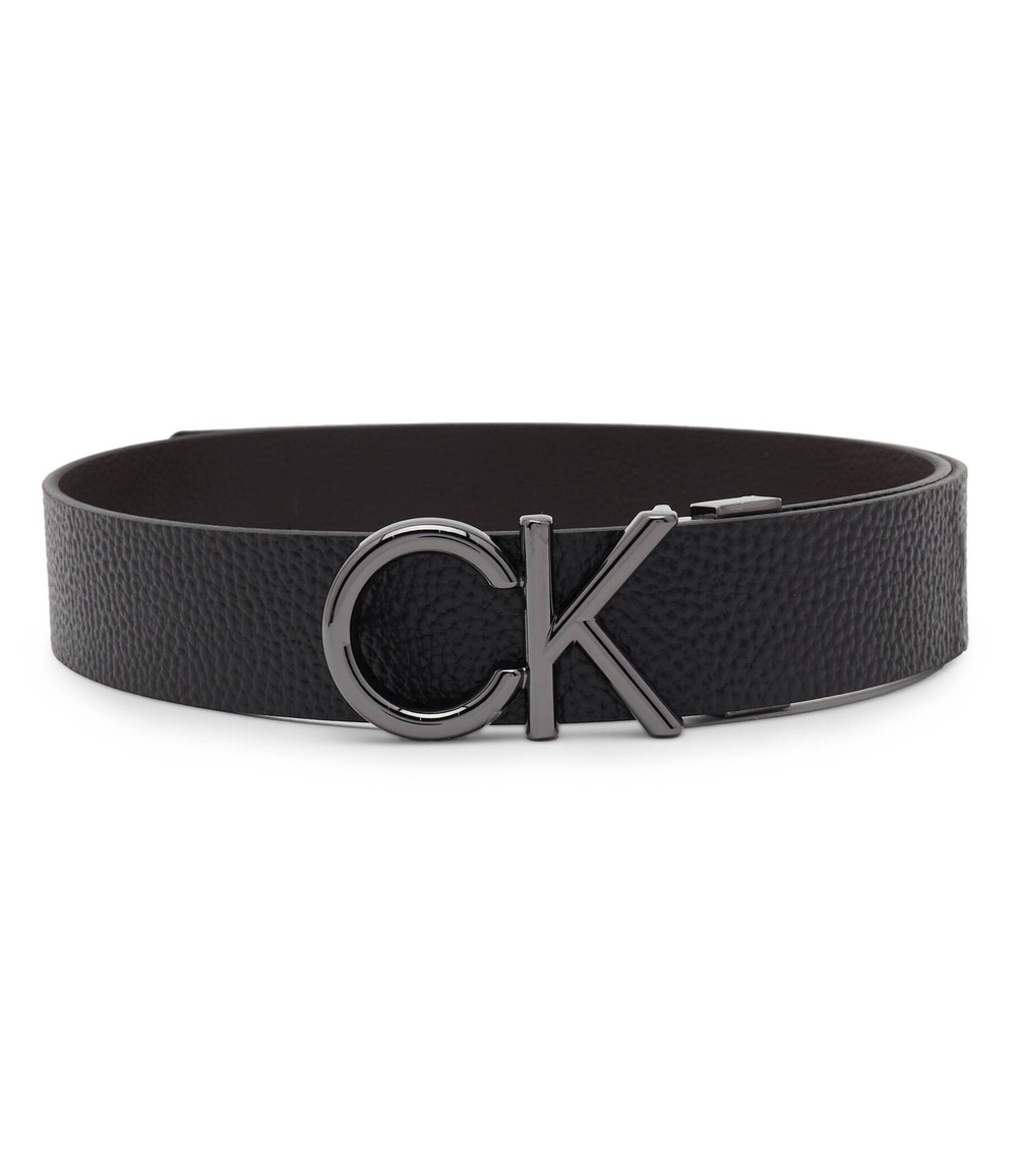 Кожаный ремень ADJ/REV CK METAL BOMBE PB 35MM Calvin Klein - черный(K50K510948)