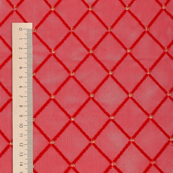 Сетка бельевая эластичная 85 г/м², шир.150 см / 1 метр, с флоком TBY.SZ030218 цв.116 красный /SZ030218.116/1/