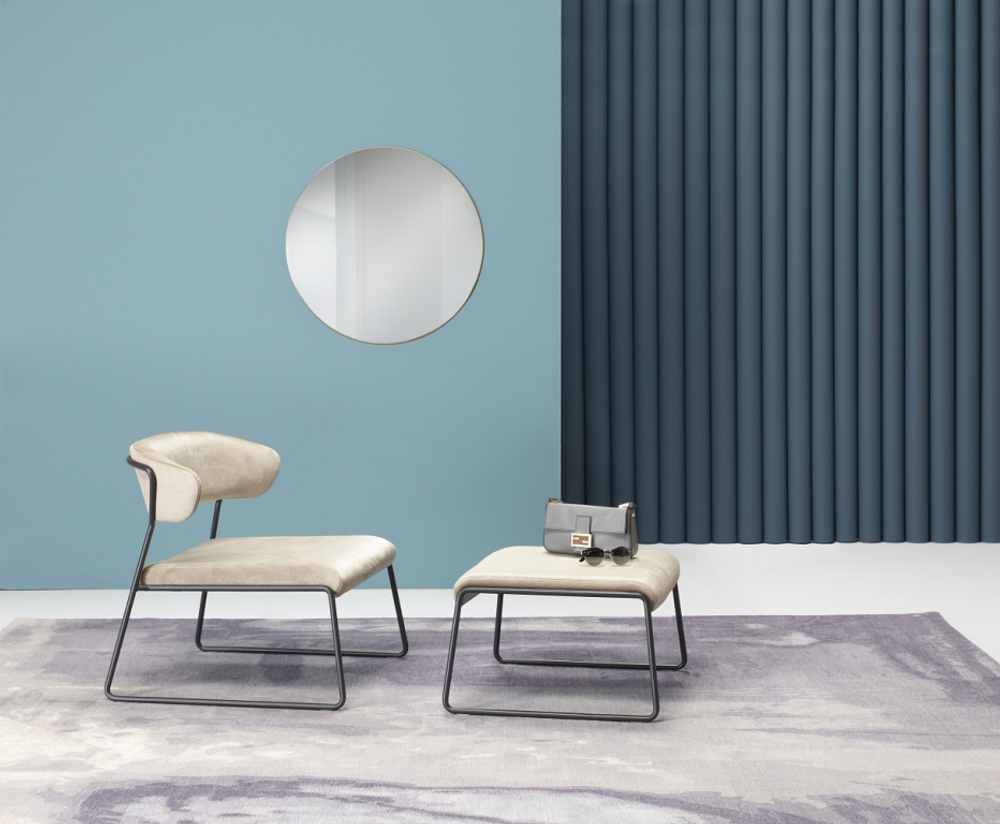 Пуф с обивкой Scab Design Lisa Lounge Pouf, антрацит, слоновая кость
