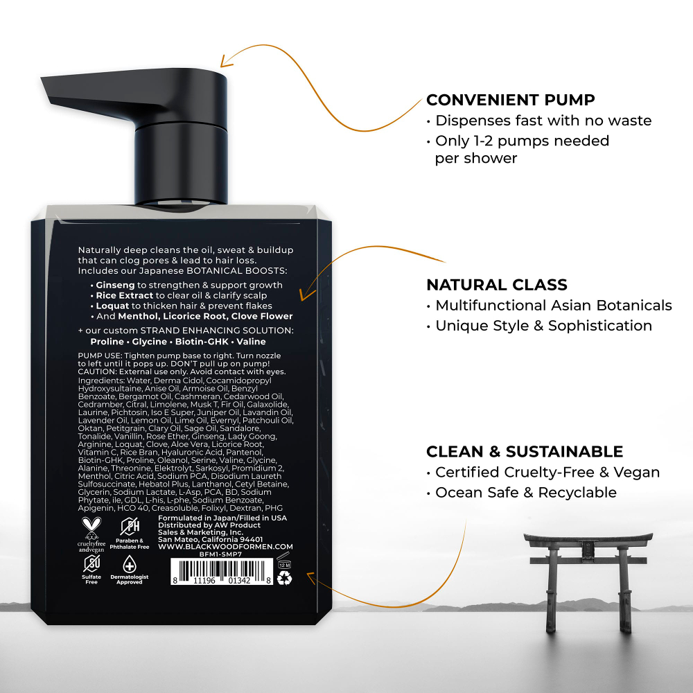 Blackwood For Men, Active Man Daily, шампунь для нормальных, жирных или истонченных волос, 200 мл (7 жидк. Унций)