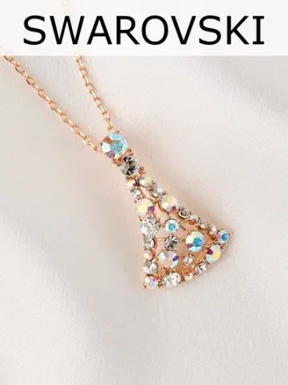 Подвеска на цепочке Россыпь из белых камней Swarovski