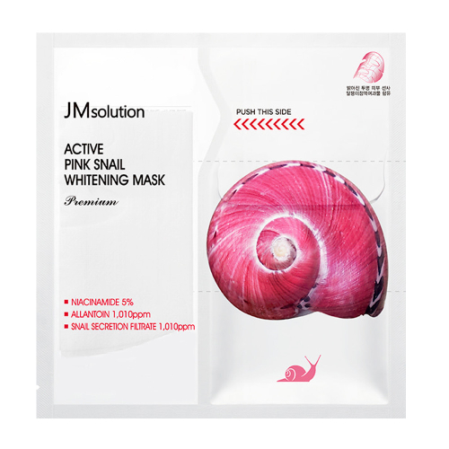 JMsolution Active Pink Snail Whitening Mask Premium тканевая премиум-маска с муцином улитки