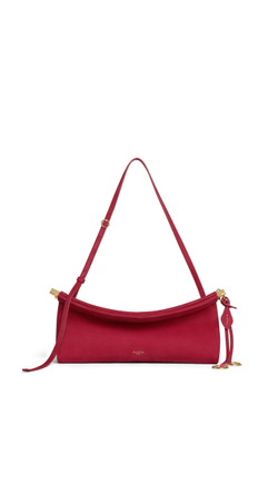 ALAÏA СУМКА LE CLICK EAST WEST ИЗ НАТУРАЛЬНОЙ КОЖИ, МАЛИНОВЫЙ