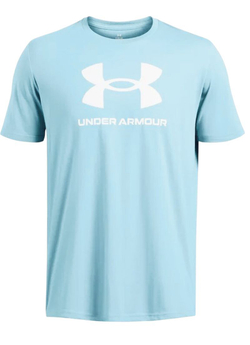 Мужская теннисная футболка Under Armour Logo Short Sleeve - небесный