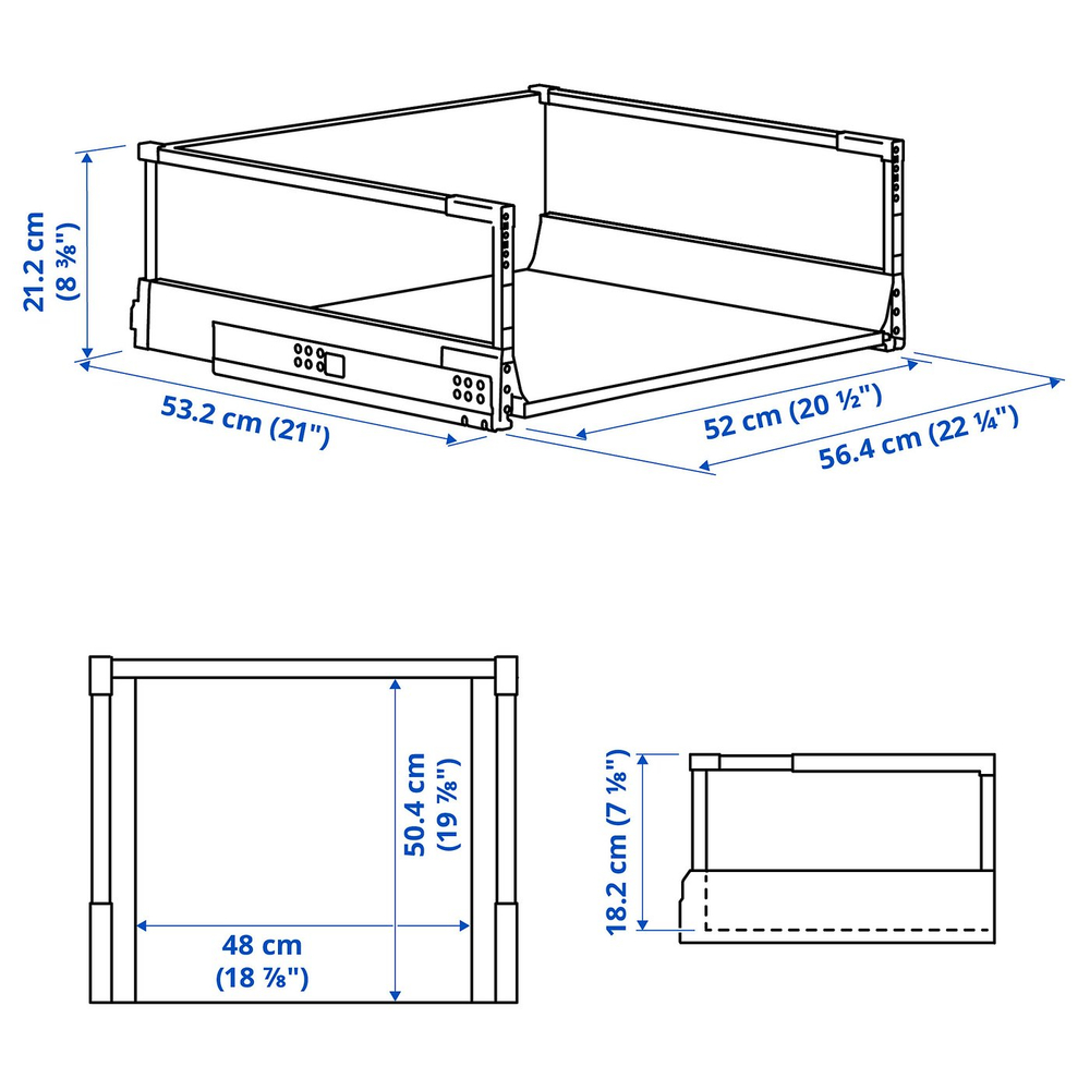 IKEA MAXIMERA  (ИКЕА МАКСИМЕРА)  -  Ящик, высокий - белый 60х60 см