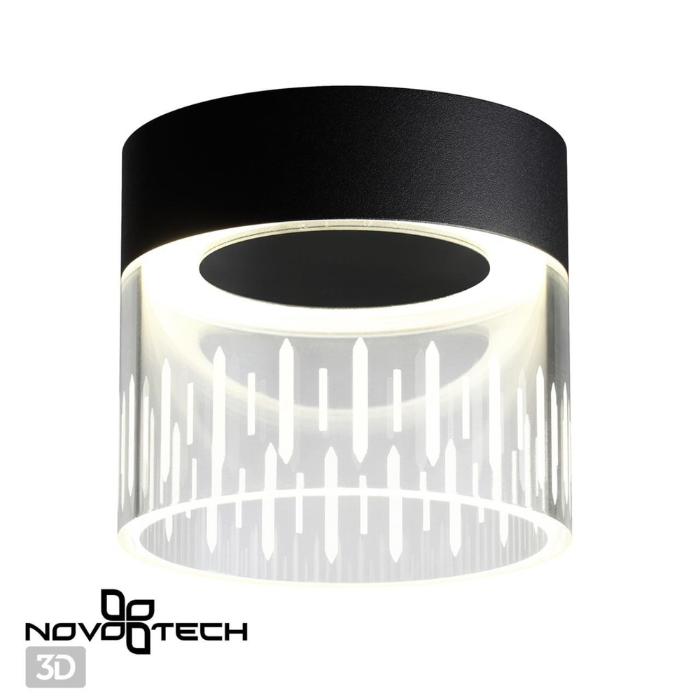 359002 OVER NT23 000 черный Накладной светодиодный светильник IP20 LED 4000K 10W 85-265V AURA
