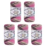 Пряжа Alize (Ализе) Cotton Gold Batik / уп.5 мот. по 100 г, 330м, 7829 секционный