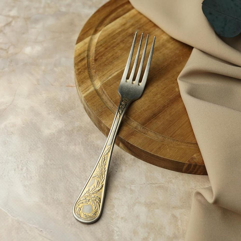 Вилка столовая 20,2 см матовая с золотом Lord Vintage Style P.L. Proff Cuisine [12]