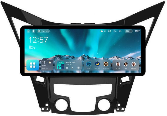 Магнитола для Hyundai Sonata 6 YF 2010-2013 (штатный усилитель) - Teyes CC4 монитор 12.3" 2K QLED + рамка 9, Android 14, Быстрейшая, Snapdragon 680, DSP, CarPlay, 4G SIM-слот
