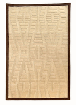 Handwoven Carpet Carving | Cream, Brown