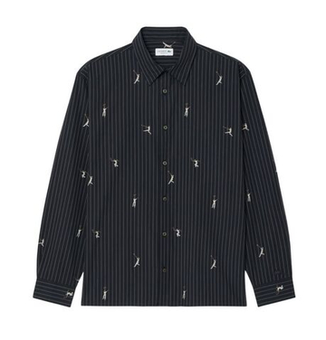Мужское теннисное поло Lacoste Relaxed Fit Embroidered Cotton - blackbird