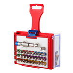 МАСТАК (058-10032C) Набор вставок (бит) 1/4", TORX, HEX, Pozidriv, Phillips, Slotted, 32 предмета