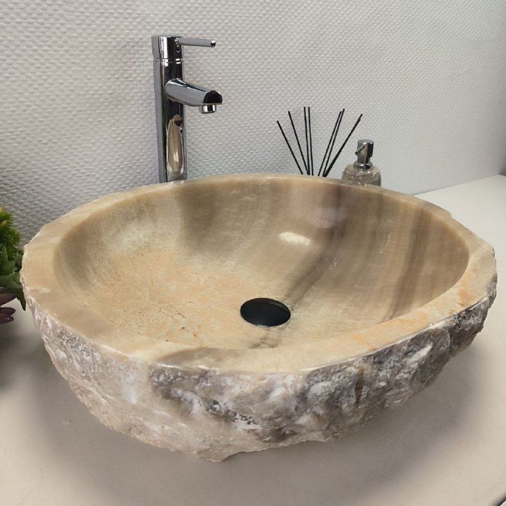 Раковина из оникса Erozy Grey EO-62167 55x47x16 из натурального камня