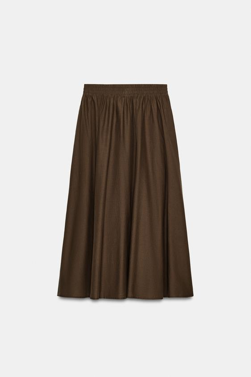 ZARA ЮБКА-НАКИДКА МИДИ, КОРИЧНЕВЫЙ