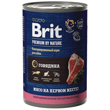 Brit Premium by Nature All Breeds Говядина консервы для собак 410 г