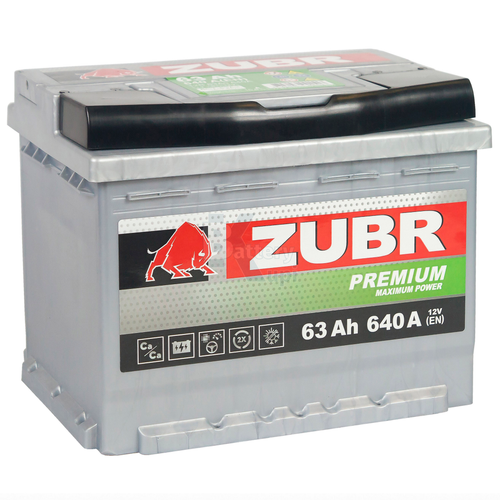 Аккумулятор ZUBR Premium (63Ah, 640A, L+) ZP631