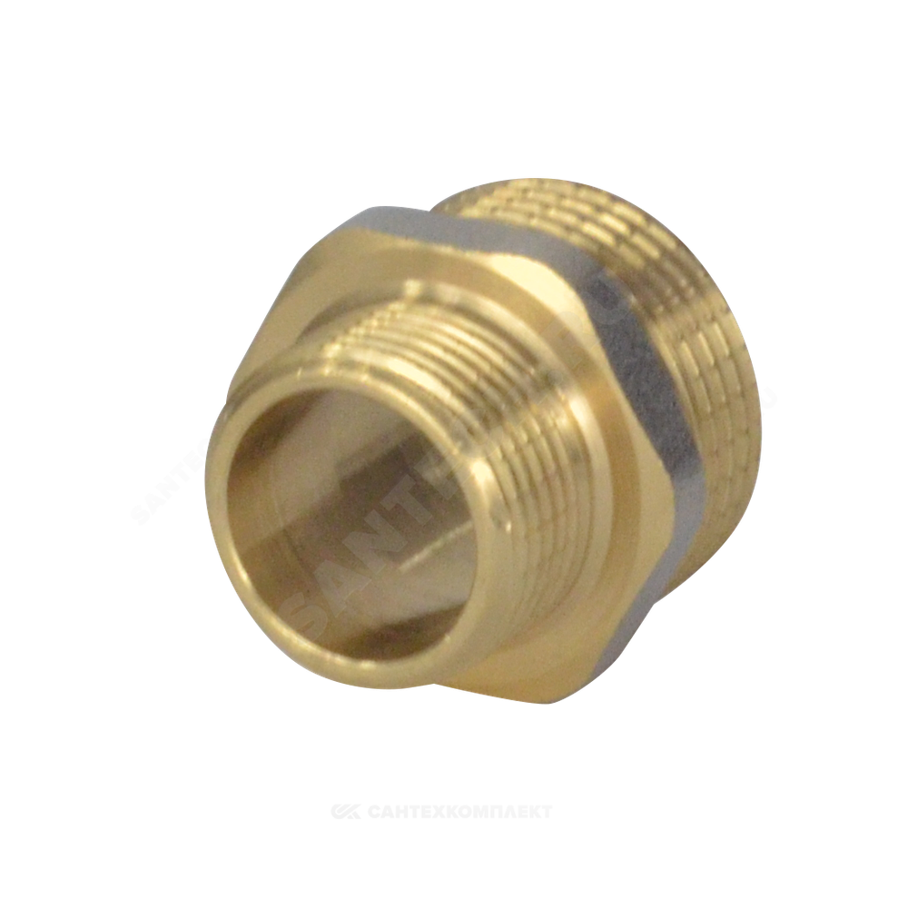 Ниппель латунь никель переходной Ду 15х10 (1/2"х3/8") НР 9023 ГОСТ 32585-2013 Aquasfera 9023-02
