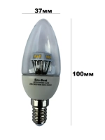 Светодиодная LED лампа С37 Е14 4,2W. свеча 3шт