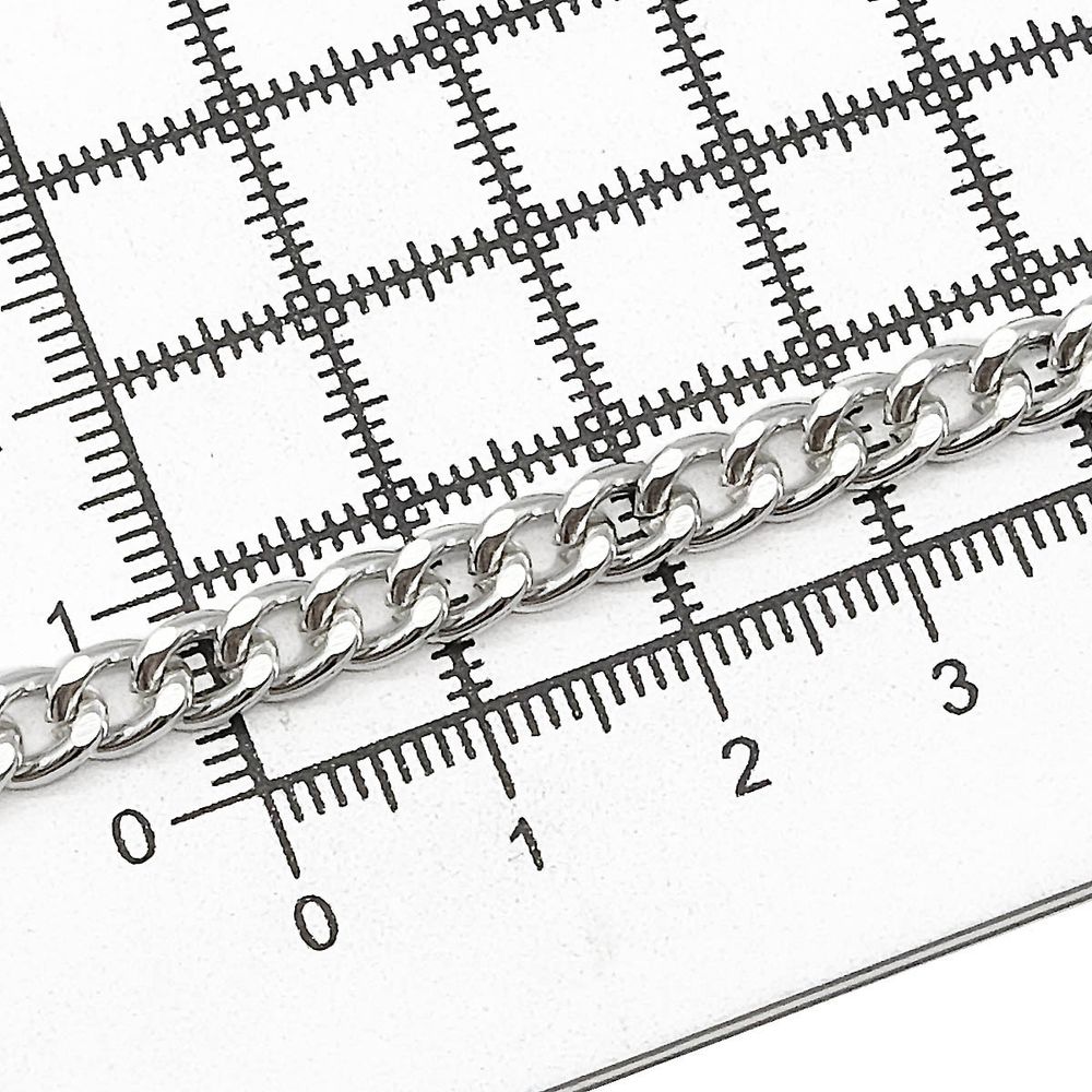 Цепь декоративная алюминий 6.6х5.2 мм, 10 метров, никель, К1705