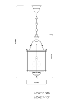 Светильник подвесной Arte Lamp Rimini A6503SP-3AB