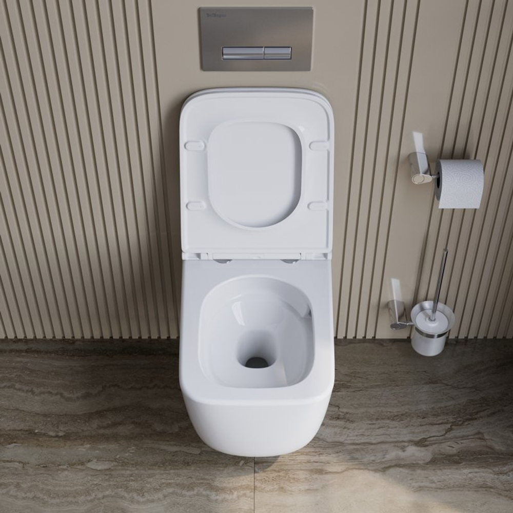 Унитаз подвесной безободковый с сиденьем микролифт BelBagno LUCE BB076CH-TOR/SC